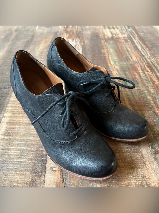 Kork-Ease Shoes - Kork-Ease Black Leather Wedge Oxford Heels